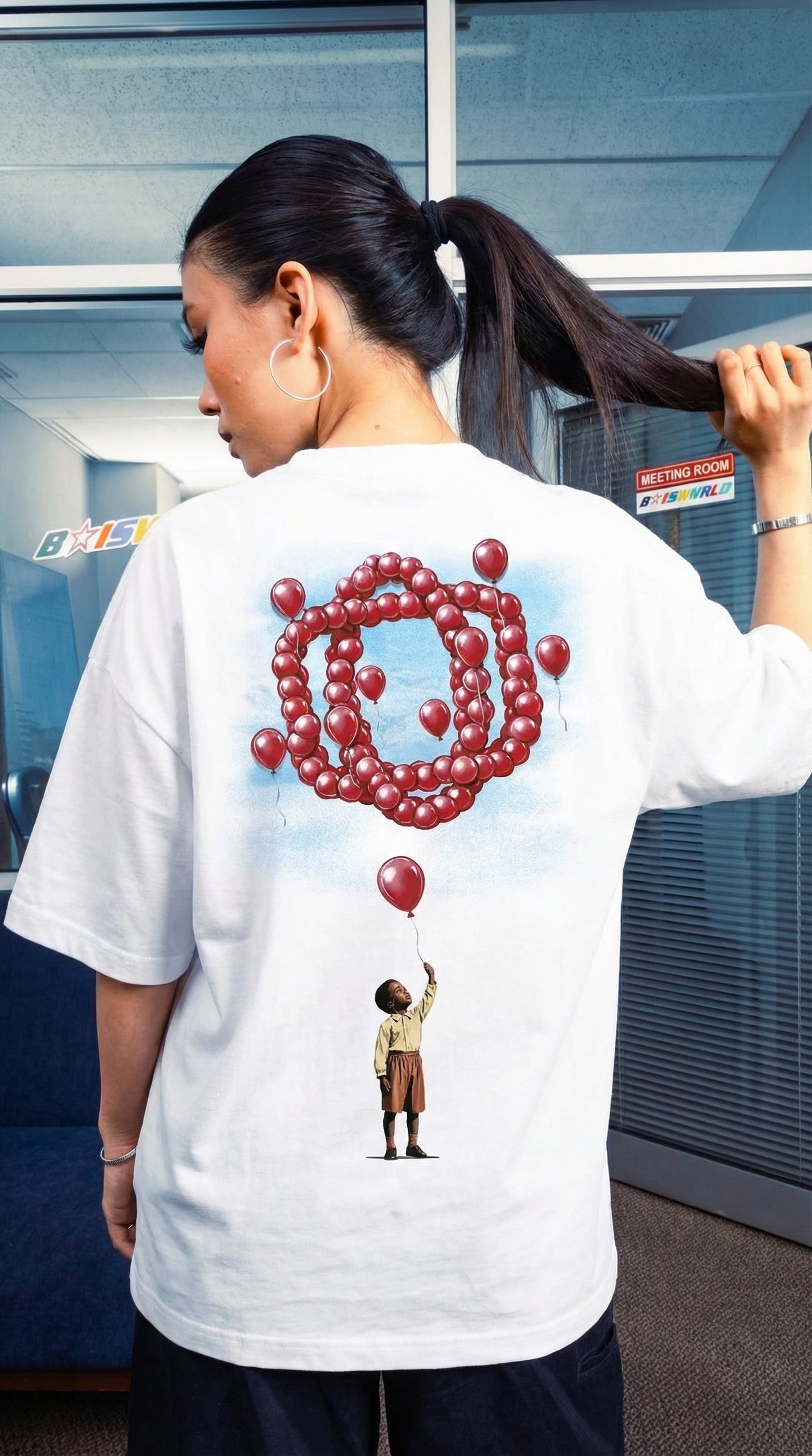 Floating Dreams Oversized Half sleeve Tshirt