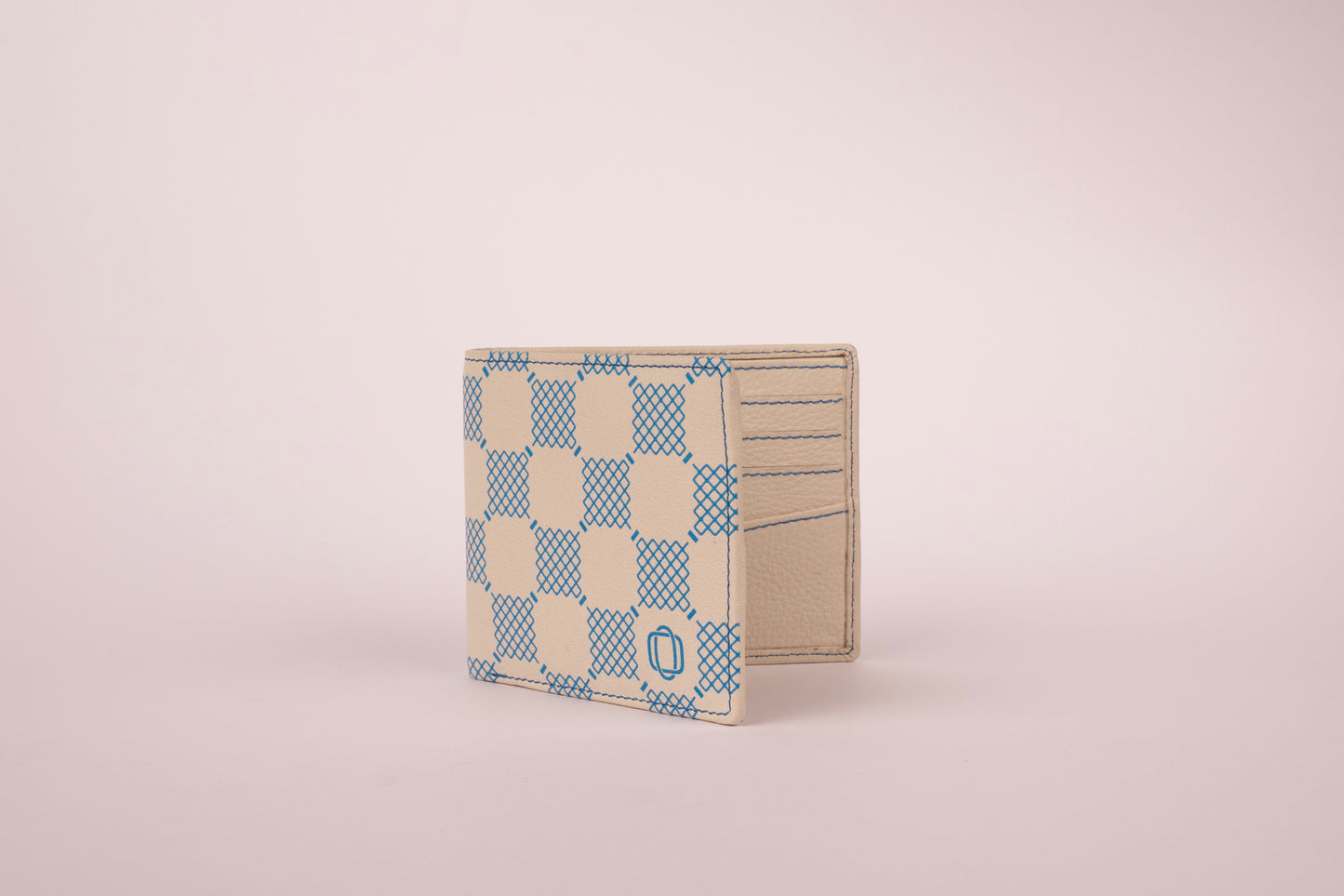 Checkered Blue White Bifold Wallet
