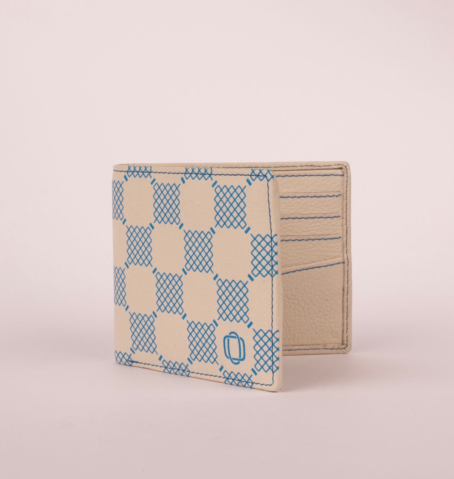 Checkered Blue White Bifold Wallet