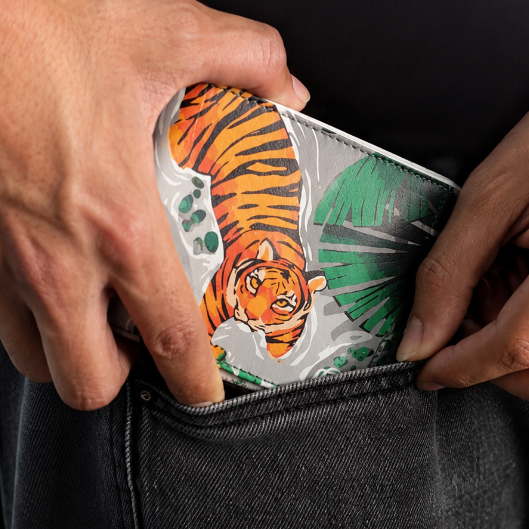 Mens Bifold wallet Buy 1 Get 1 combo (Tiger & Retro)