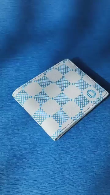 Checkered Blue White Bifold Wallet